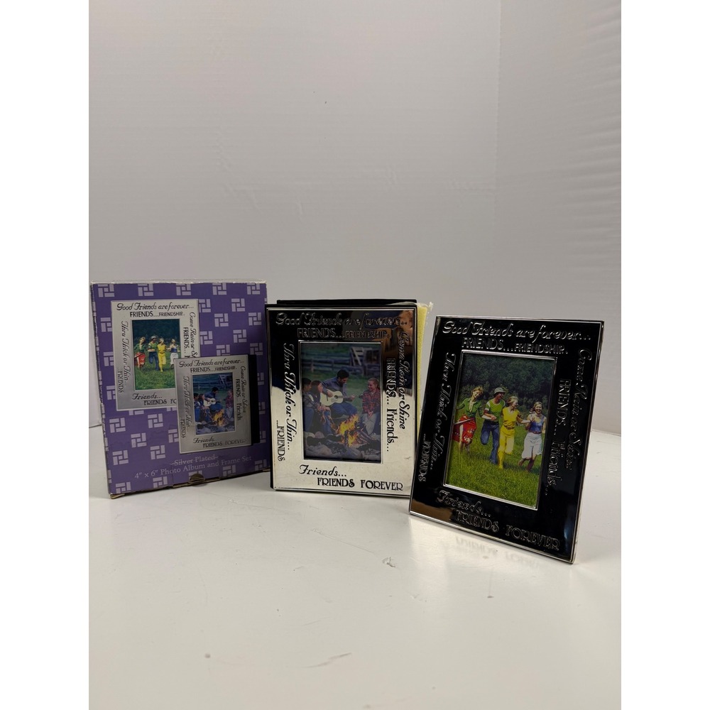 Bealls Silver Plated Friends Forever 4x6 Photo Album and Matching Picture Frame